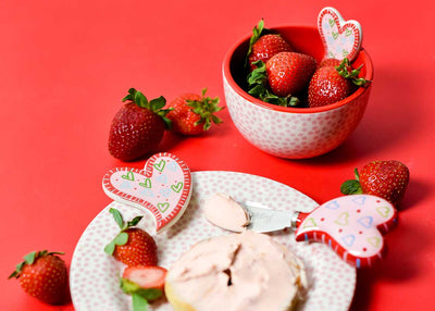Heart Embellishment Plate and Bowl with Berries