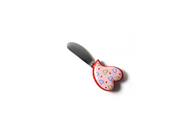 Pink Heart with Red Outline Tops Appetizer Spreader