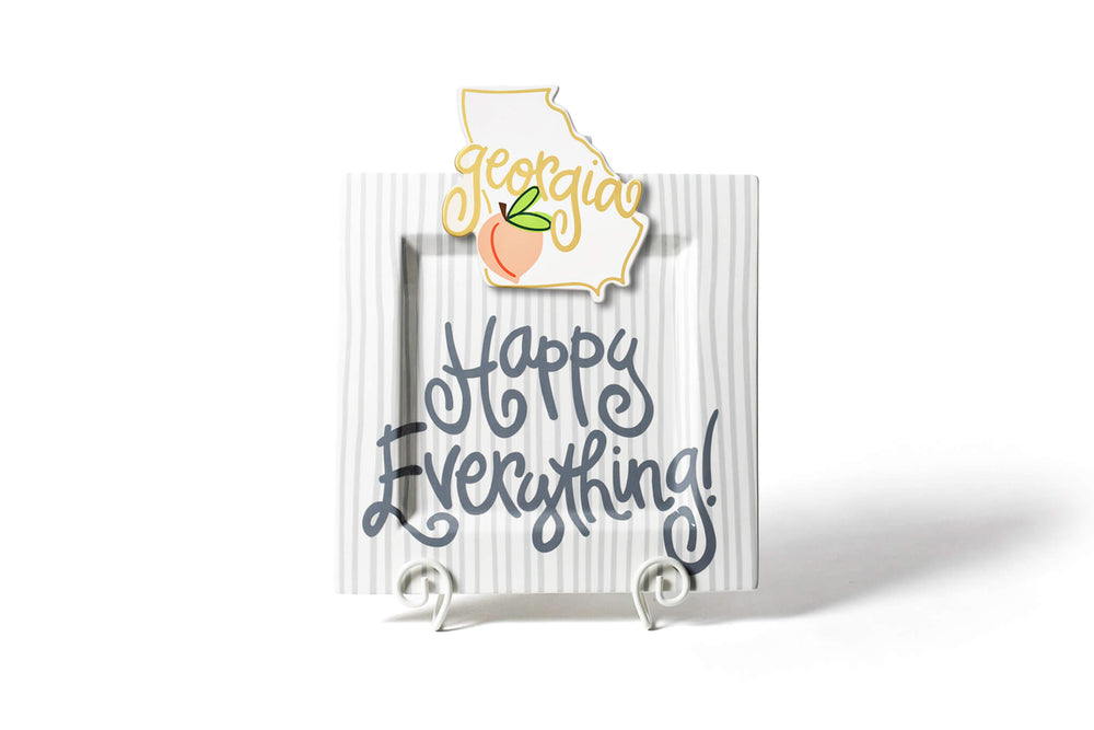 Georgia Big Attachment on Big Square Serving Platter Stone Skinny Stripe Design