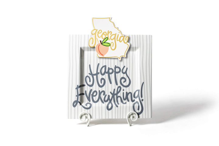 Georgia Big Attachment on Big Square Serving Platter Stone Skinny Stripe Design