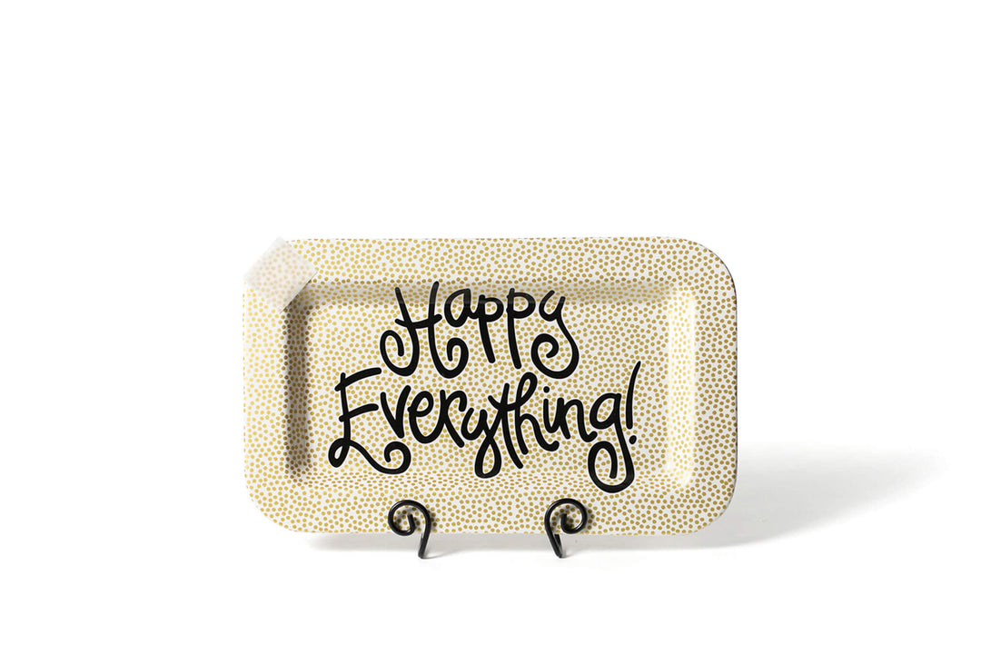 Mini Rectangle Serving Platter in Gold Small Dot Design with Hook-and-Loop Attachment