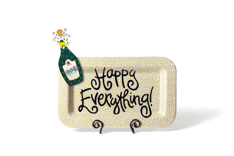 Gold Small Dot Mini Happy Everything! Rectangle Platter with Celebrate Attachment