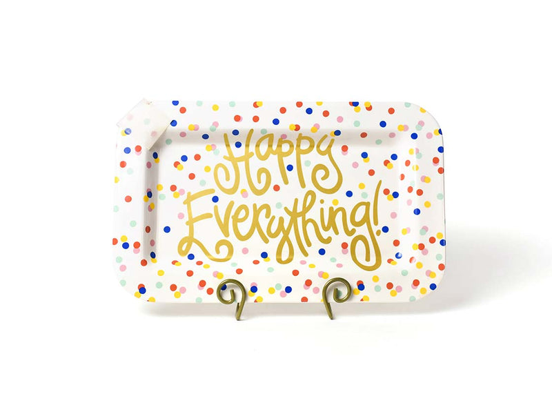 Colorful Happy Dot Mini Rectangle Serving Platter with Signature Hook-and-Loop Attachment