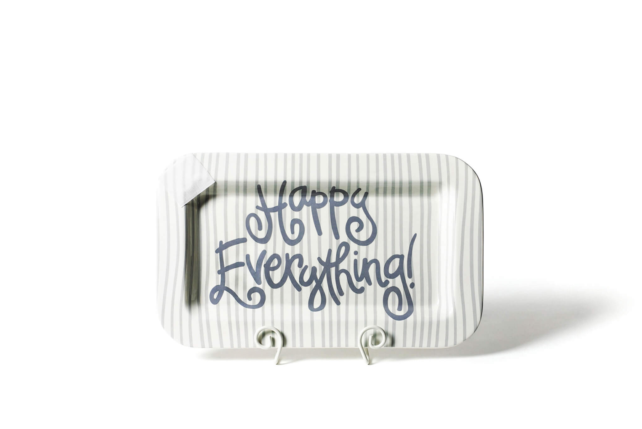 Happy Everything Stone Skinny Stripe Platter