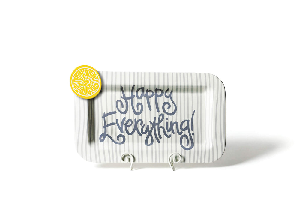 Lemon Slice Attachment on Mini Rectangle Platter Stone Skinny Stripe Design