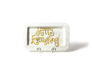 White Stripe Mini Happy Everything! Rectangle Platter
