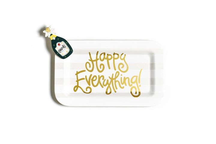 Mini White Stripe Rectangle Serving Platter with Celebrate Mini Attachment