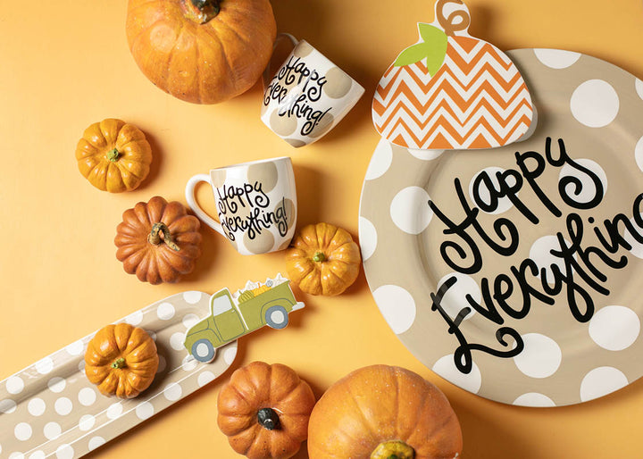 Tablescape for Fall featuring Neutral Dot Design Serveware Including Big Round Serving Platter