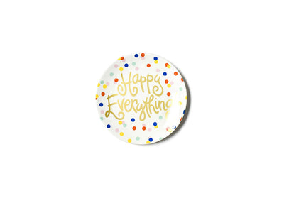 Salad Plate Colorful Happy Dot Design Gold Writing Happy Everything!