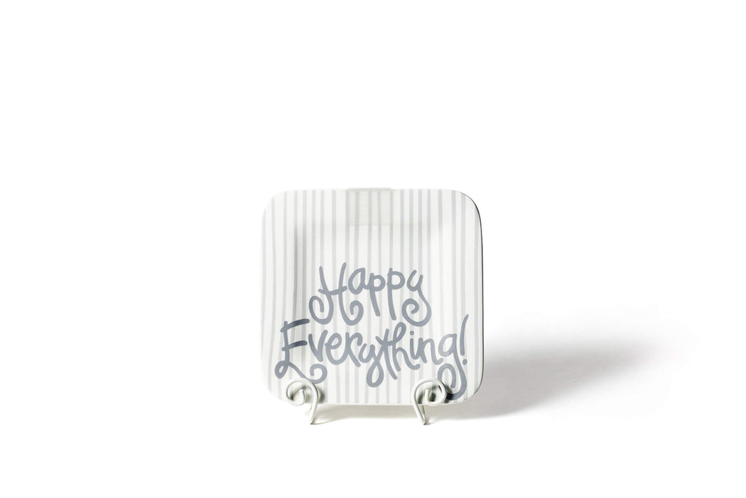 Mini Square Serving Platter in Stone Skinny Stripe Design