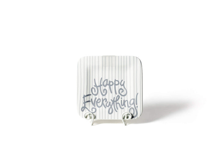 Mini Square Serving Platter in Stone Skinny Stripe Design