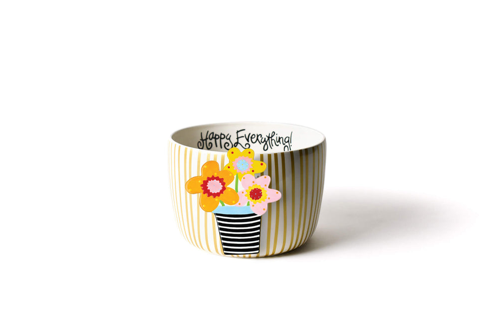 Big Bowl in Gold Stripe Design with Flower Attachment