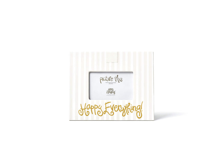 White Stripe Gold Writing Happy Everything! Mini Frame