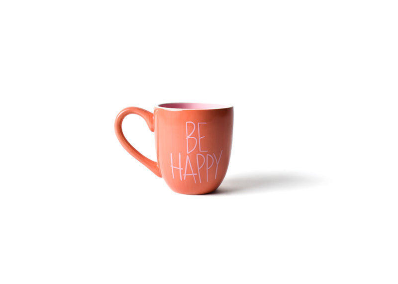 Persimmon Be Happy Mug with Large Handle