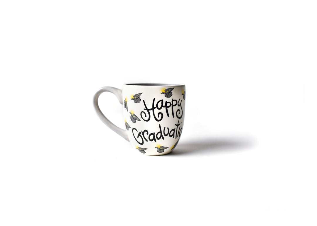 White Happy Graduation Mug with Large Handle