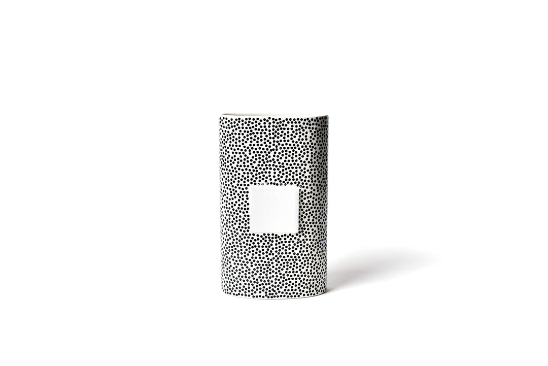 Black Small Dot Big Oval Vase with Hook-and-Loop Fastener