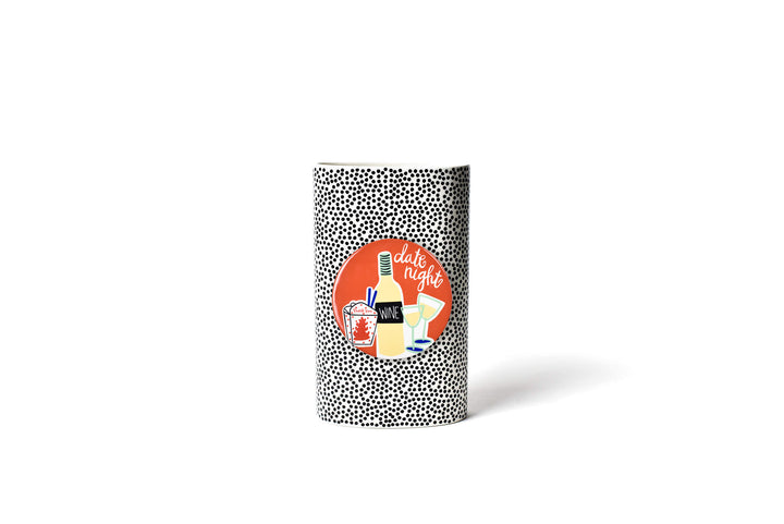 Date Night Big Attachment on Black Small Dot Oval Vase