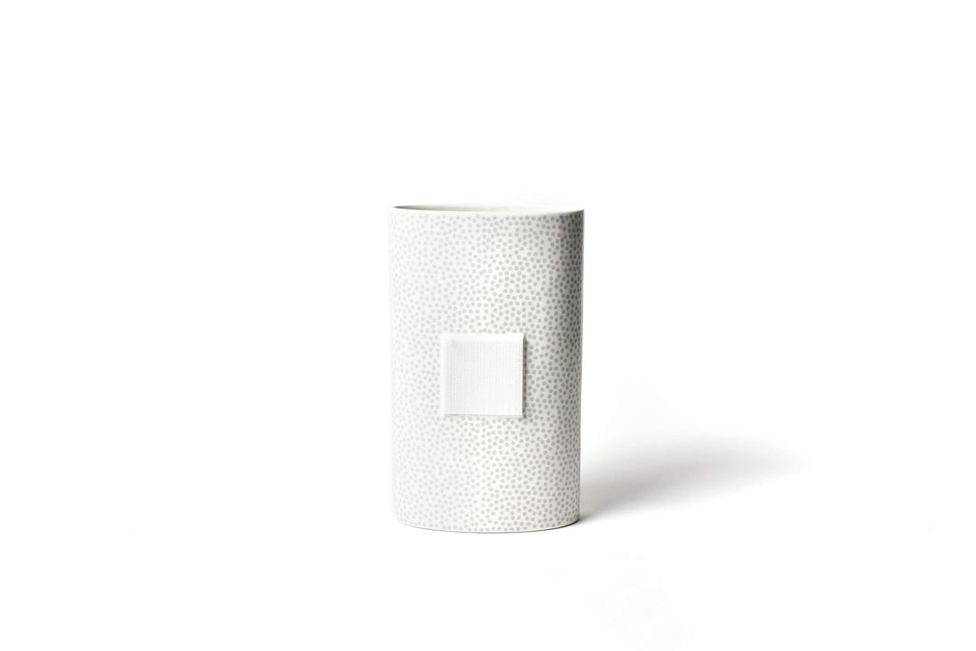 Stone Small Dot Big Oval Vase with Hook-and-Loop Fastener for Interchangable Decorations