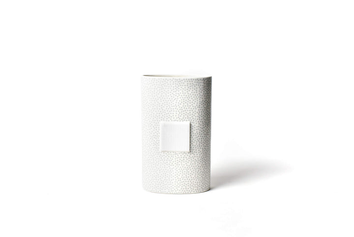 Stone Small Dot Big Oval Vase with Hook-and-Loop Fastener for Interchangable Decorations