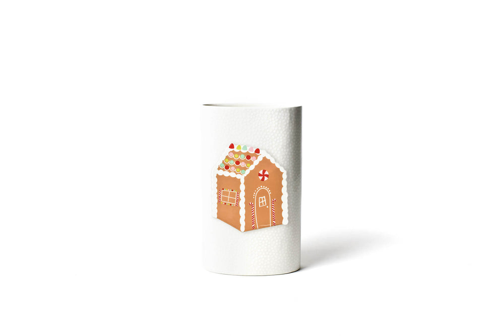 Seasonal Attachment on White Small Dot Design Big Oval Vase