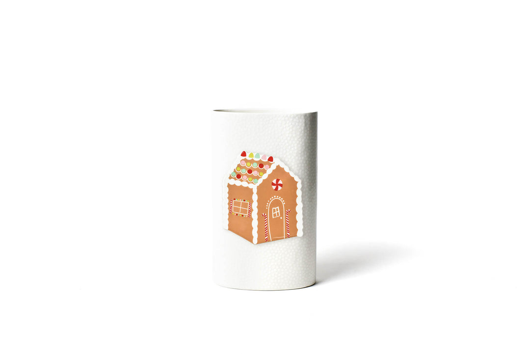 Seasonal Attachment on White Small Dot Design Big Oval Vase