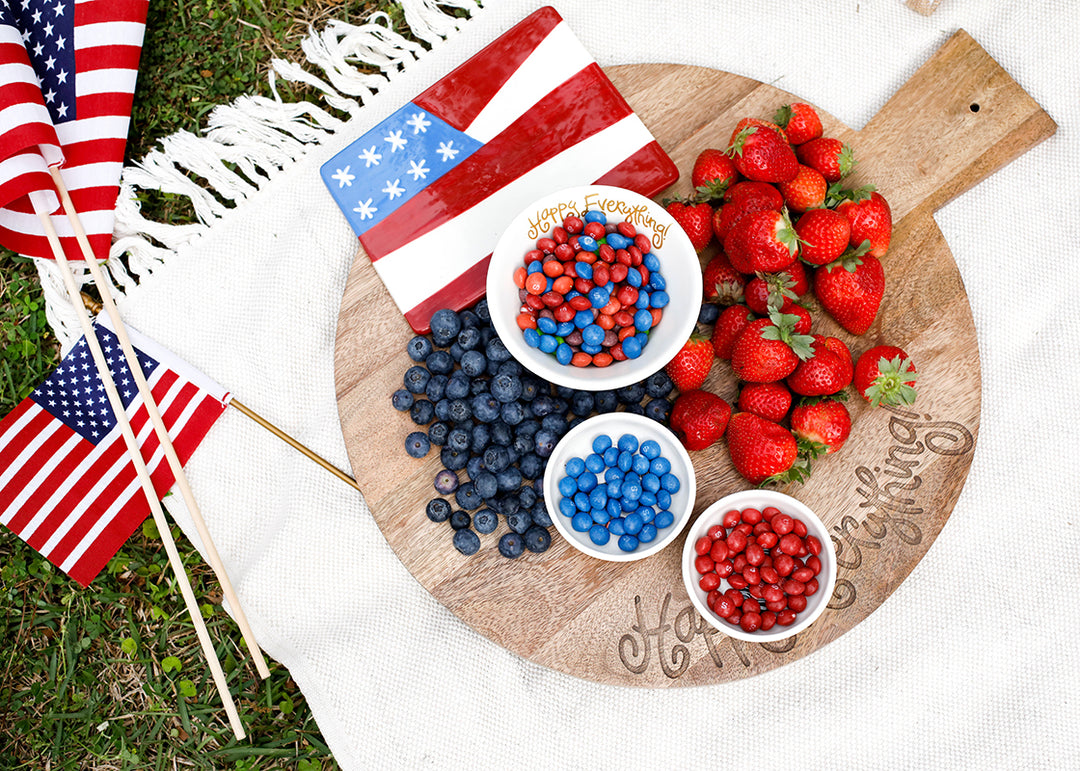 Patriotic Serving Board with Big Wooden Board Happy Everything!