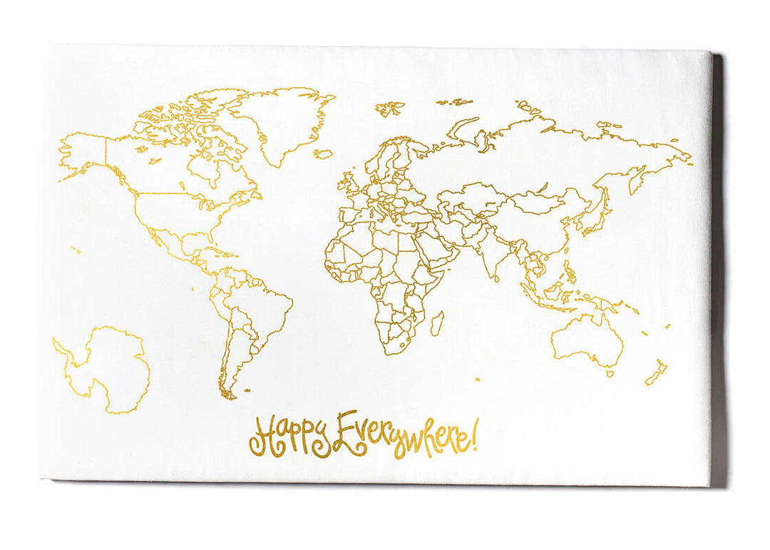 Happy Everywhere Gold Map of the World