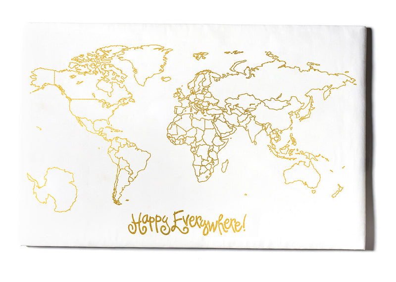 Happy Everywhere Gold Map of the World