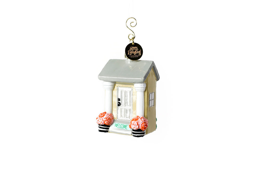 Glass and Metal House Welcome Shaped Ornament