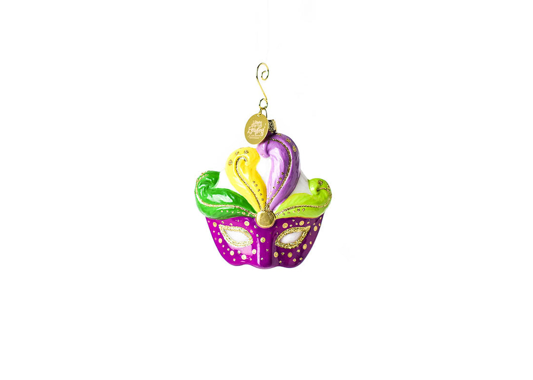 Glass and Metal Mardi Gras Shaped Ornament