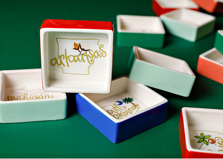 State Motif Trinket Bowls Including Arkansas