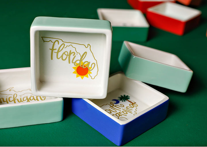 State Motif Trinket Bowls Featuring Florida