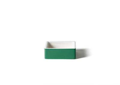 Deep Green Exterior View of Mississippi Square Trinket Bowl