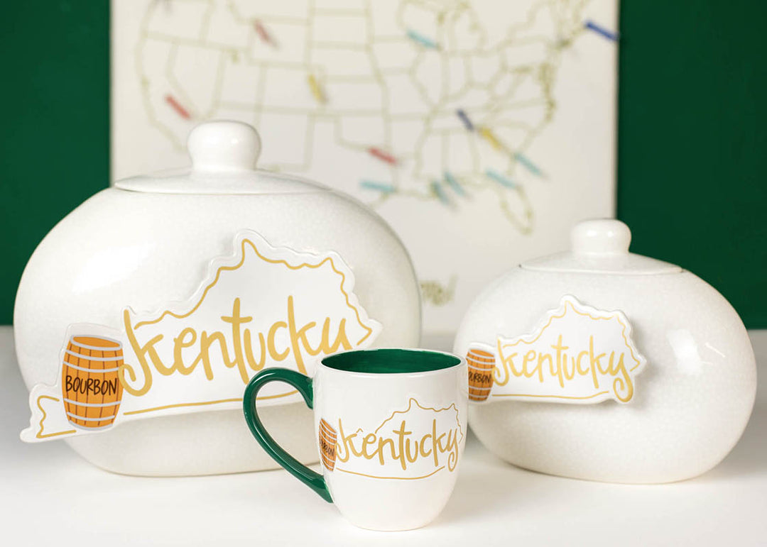 Kentucky State Motif on Bases Including Kentucky Mug