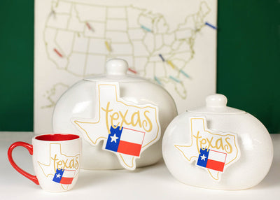 Texas Motif on Bases Including Texas Mug