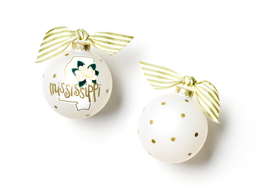 Mississippi Motif Glass Ornament