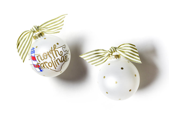 Glass Ornament with North Carolina Motif 