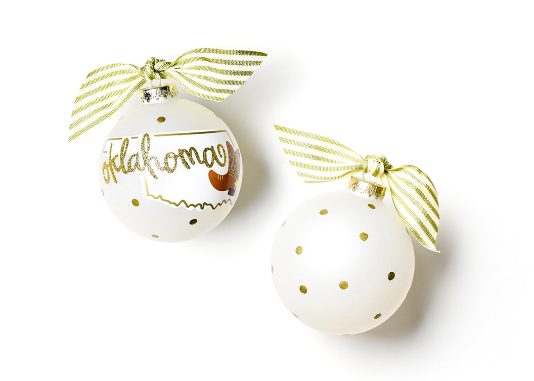 Oklahoma Motif Glass Ornament