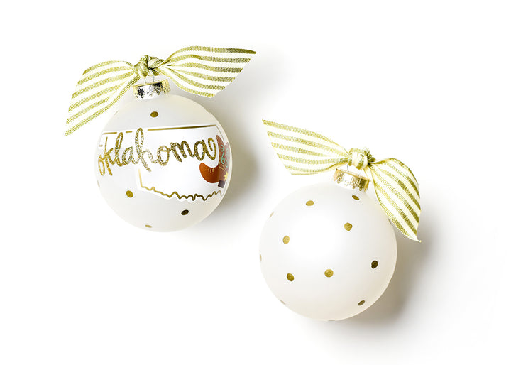 Oklahoma Motif Glass Ornament