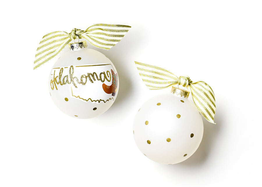 Oklahoma Motif Glass Ornament