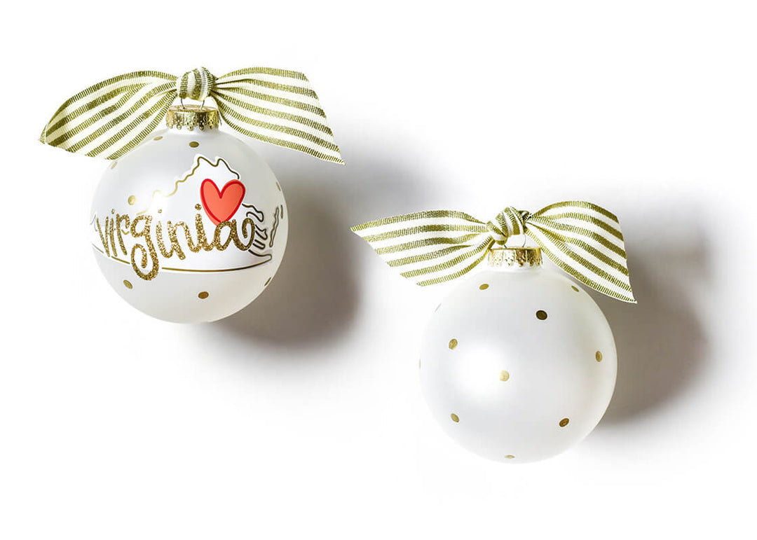 Virginia Motif Glass Ornament