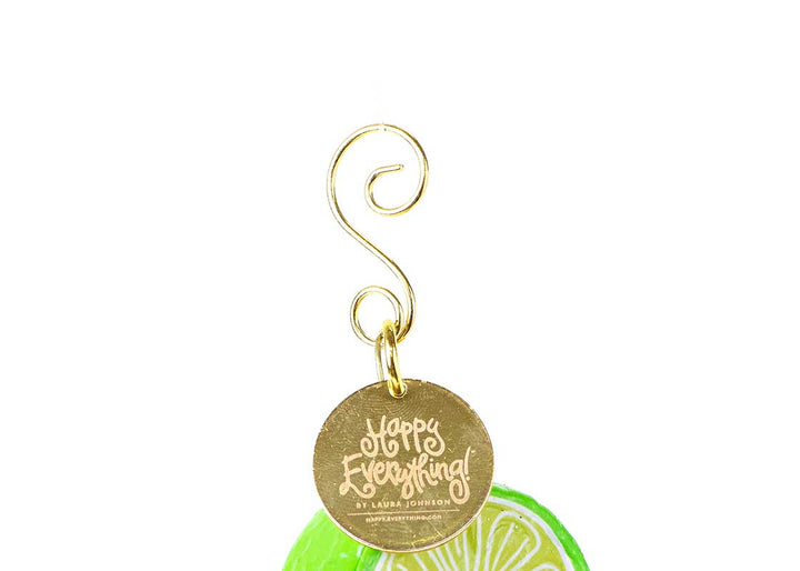 CLose Up of Metal Hook to Hang Margarita Design Shaped Ornament