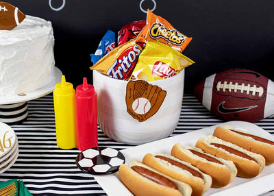 Sports-themed Table with Baseball Glove Mini Attachment on Mini Bowl 
