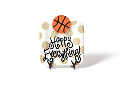 Basketball Mini Attachment on Neutral Dot Happy Everything! Mini Platter