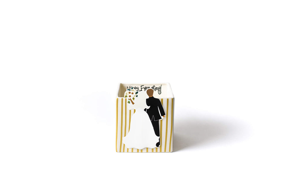 Gold Stripe Mini Nesting Cube with Bride Groom Mini Attachment