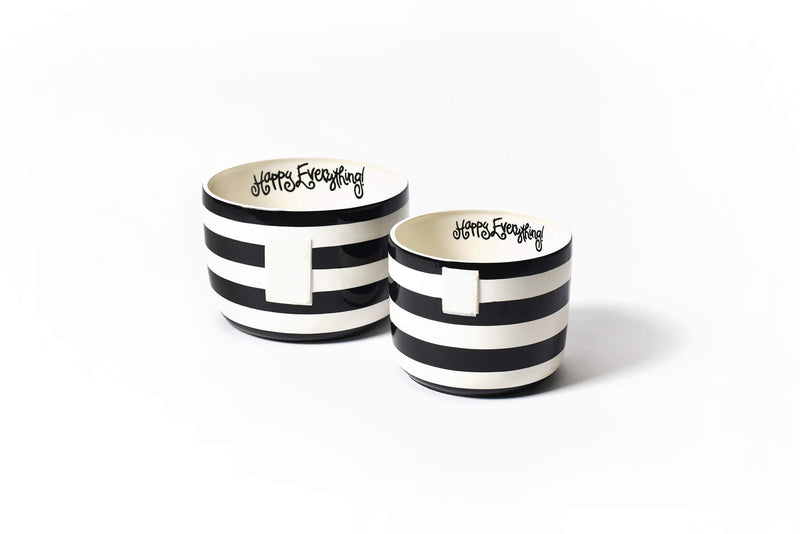 Big Bowl and Mini Bowl in Black Stripe Design