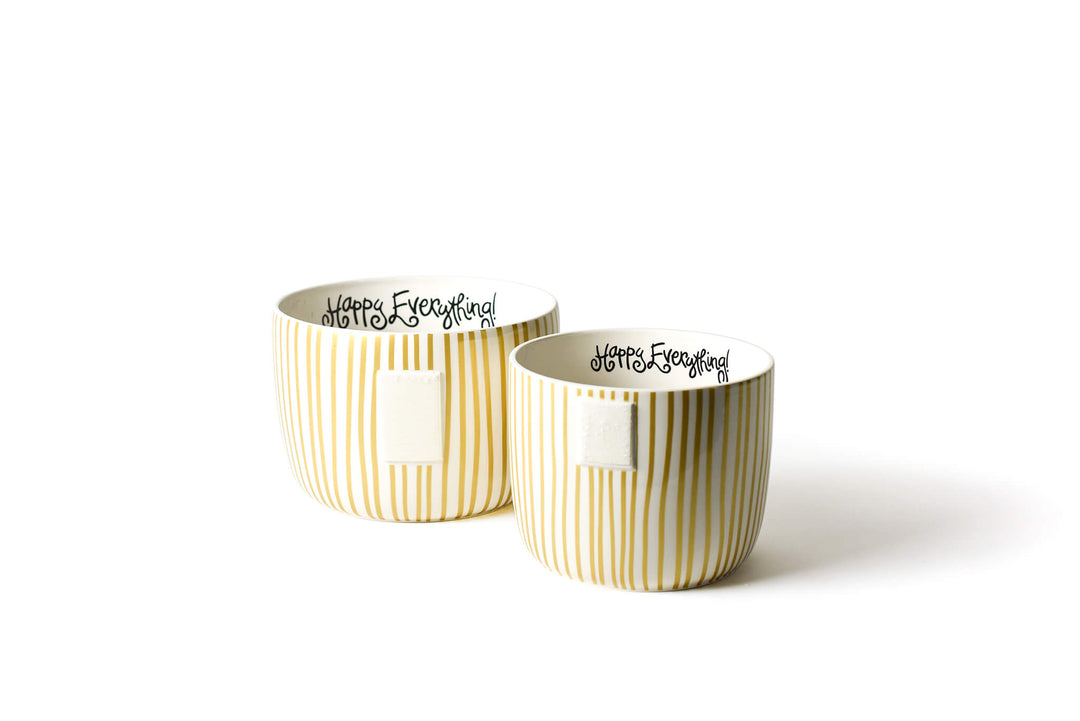 Big Bowl and Mini Bowl in Gold Stripe Design with Hook-and-Loop Attachments