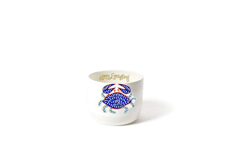 Colorful Crab Mini Attachment on White Stripe Mini Bowl