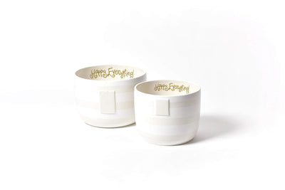 White Stripe Mini and Big Bowls with Hook-and-Loop Attachment