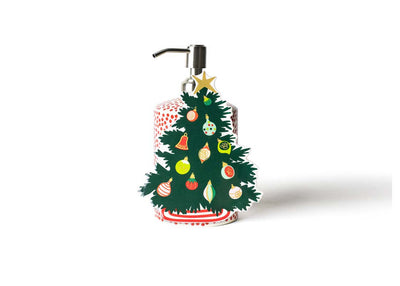 Red Small Dot Mini Soap Pump with Mini Attachment Christmas Tree Design